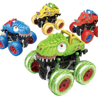 HKM-409619 12PCS Mini Dinosaur Friction Pull Back Car Toy Set for Kids - Inertia Vehicles