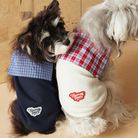 HKM-4096829 Sailor Collar Sleeveless Vest for Schnauzer, Bichon, Yorkshire, and Sausage Dogs in Dark Blue and Beige