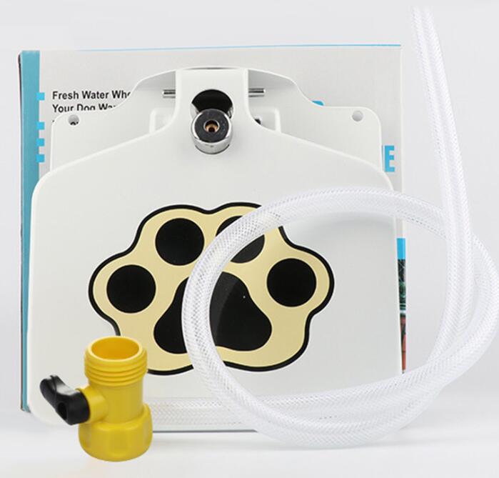 HKM-4097085 Outdoor Pet Water Fountain with Hose Attachment and Paw Pad Activation