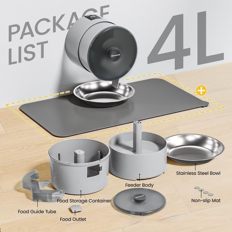 HKM-4097213 Automatic Pet Feeder with Remote Control for Timed Dog and Cat Food Dispensing