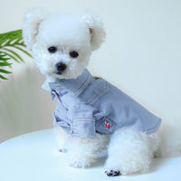 HKM-4097597 Denim Dog Shirt for Pets - Stylish Polyester Pet Clothing
