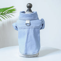 HKM-4097597 Denim Dog Shirt for Pets - Stylish Polyester Pet Clothing