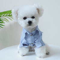 HKM-4097597 Denim Dog Shirt for Pets - Stylish Polyester Pet Clothing
