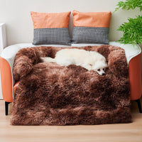 HKM-4098493 Fluffy Plush Dog Bed with Removable Washable Cover for Medium to Large Pets