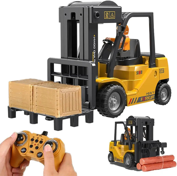 HKM-409939 1:24 Scale Remote Control Forklift Toy with Music and Lights - Indoor Use Truck