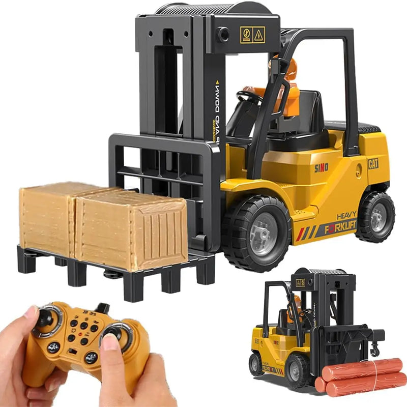 HKM-409939 1:24 Scale Remote Control Forklift Toy with Music and Lights - Indoor Use Truck