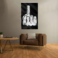 HKM-410067 Middle Finger Flag - 90x150cm Funny Dormitory Banner for Prank Decor