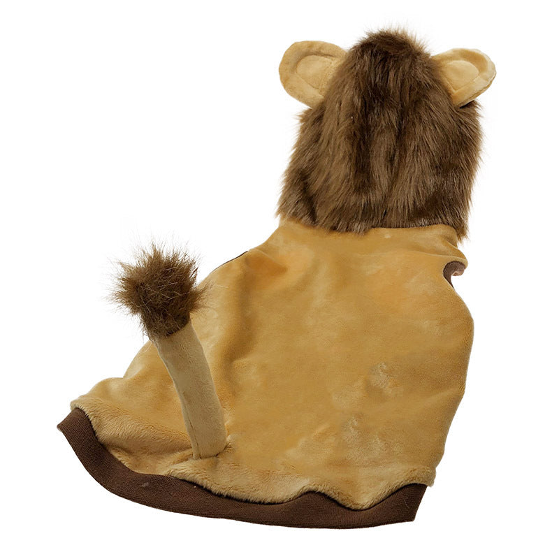 HKM-4101181 Pet Transformation Costume for Dogs and Cats - Stretch Velvet Lion Outfit