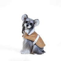 HKM-4102077 Plush Greyhound Cloak Coat for Dogs in Brown - Warm Wool Fabric, Multiple Sizes Available
