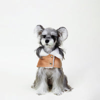 HKM-4102077 Plush Greyhound Cloak Coat for Dogs in Brown - Warm Wool Fabric, Multiple Sizes Available