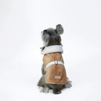 HKM-4102077 Plush Greyhound Cloak Coat for Dogs in Brown - Warm Wool Fabric, Multiple Sizes Available