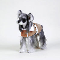 HKM-4102077 Plush Greyhound Cloak Coat for Dogs in Brown - Warm Wool Fabric, Multiple Sizes Available