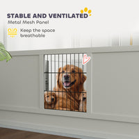 HKM-4102461 Dog Whelping Box with Washable Pee Pad, Adjustable Pine Wood Structure for Large Breeds