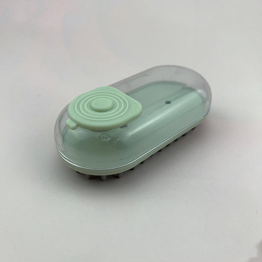 HKM-4102589 Hand-held Pet Bath Massage Brush with Soft Head for Dogs - Green, Pink, Blue