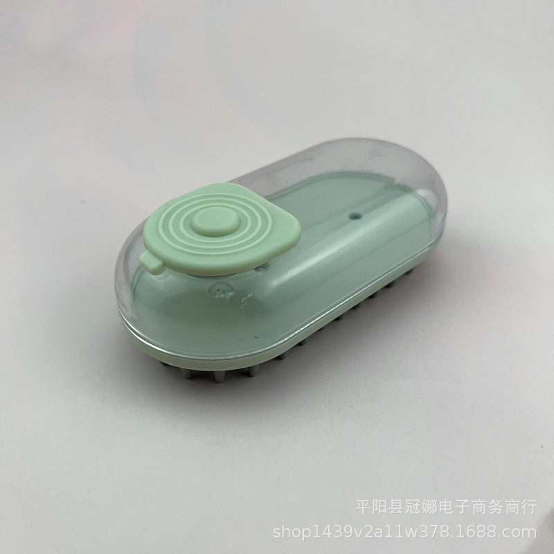 HKM-4102589 Hand-held Pet Bath Massage Brush with Soft Head for Dogs - Green, Pink, Blue