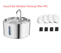 HKM-4102845 Stainless Steel Automatic Pet Water Dispenser with Large 2.2L Capacity for Dogs and Cats