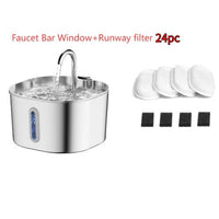 HKM-4102845 Stainless Steel Automatic Pet Water Dispenser with Large 2.2L Capacity for Dogs and Cats