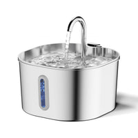 HKM-4102845 Stainless Steel Automatic Pet Water Dispenser with Large 2.2L Capacity for Dogs and Cats