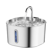 HKM-4102845 Stainless Steel Automatic Pet Water Dispenser with Large 2.2L Capacity for Dogs and Cats