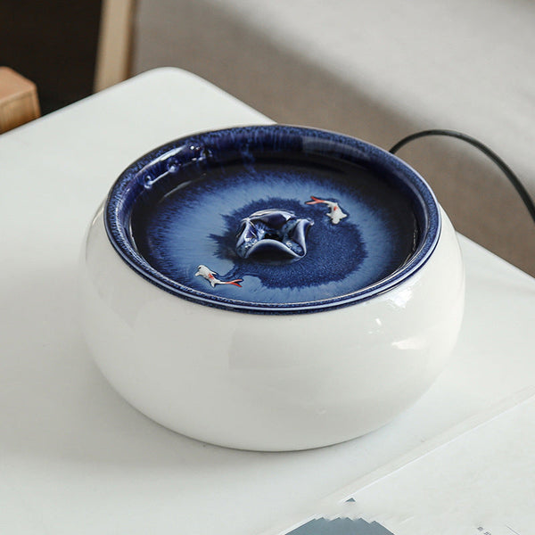 HKM-4102973 Ceramic Water Circulation Cat Drinking Fountain in Multiple Colors