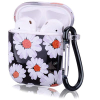 HKM-410323 Floral Clamshell Hard Protective Case for Wireless Earphones - Compatible with iPhone Models
