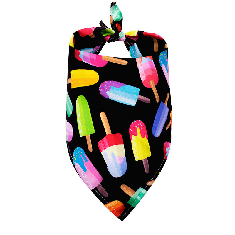 HKM-4104381 Pet Triangle Drool Towel in Summer Fruit Designs for Dogs