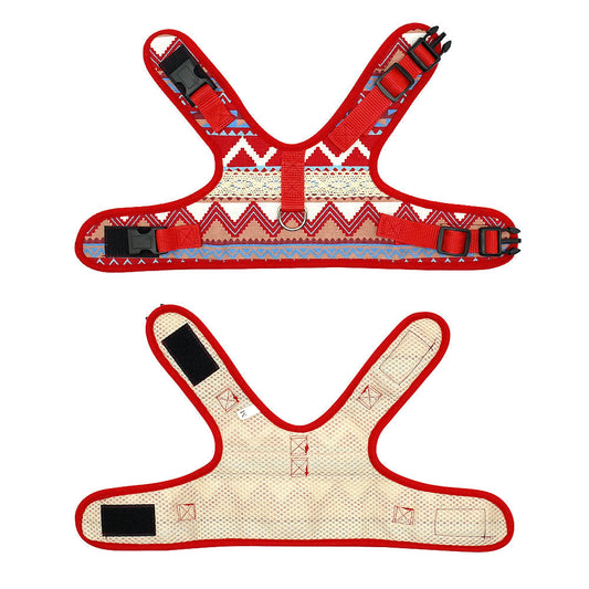 HKM-4105149 Ethnic Style Dog Leash and Chest Strap Suit - Nylon Material, Polka-Dot Design