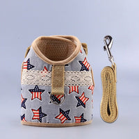 HKM-4105149 Ethnic Style Dog Leash and Chest Strap Suit - Nylon Material, Polka-Dot Design