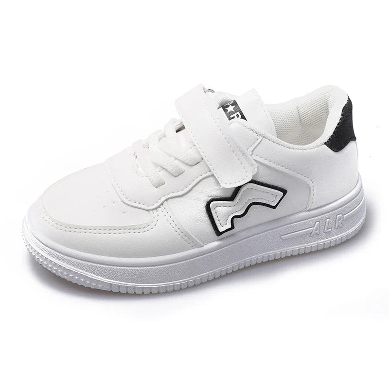 HKM-410515 2025 Children's Casual Sneakers White Shoes for Boys and Girls Non-slip Soft-soled Sports Running Shoes
