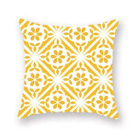 HKM-410515 Nordic Yellow Geometric Peach Skin Pillowcase 45x45CM for Home and Office Use