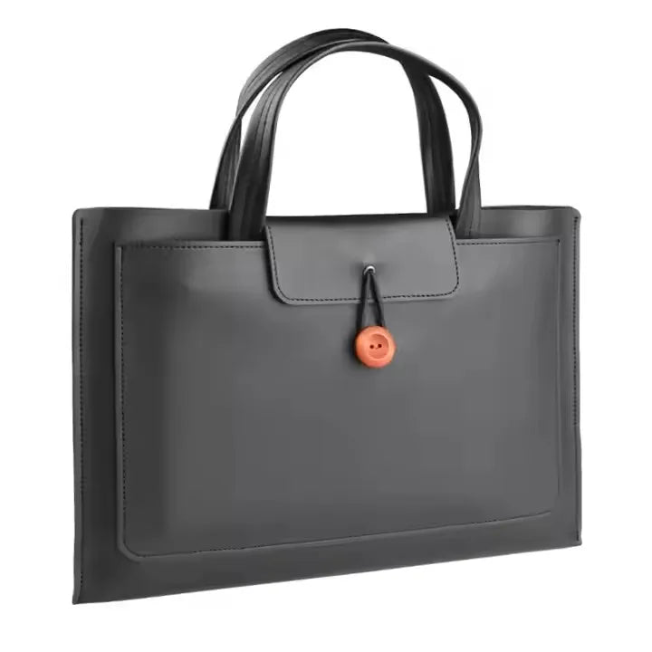 HKM-410515 Ultra-Slim PU Leather Laptop Briefcase for Men - Stylish Office Computer Handbag and Tablet Sleeve