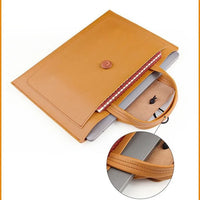 HKM-410515 Ultra-Slim PU Leather Laptop Briefcase for Men - Stylish Office Computer Handbag and Tablet Sleeve