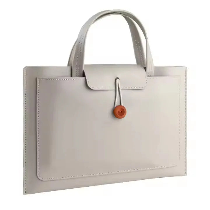 HKM-410515 Ultra-Slim PU Leather Laptop Briefcase for Men - Stylish Office Computer Handbag and Tablet Sleeve