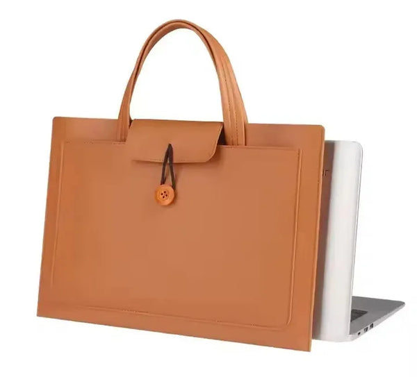 HKM-410515 Ultra-Slim PU Leather Laptop Briefcase for Men - Stylish Office Computer Handbag and Tablet Sleeve