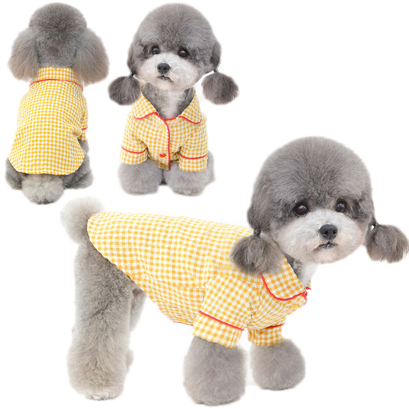 HKM-4107325 Soft Cotton Pajamas for Dogs and Cats - Fashionable Hooded Shirt for Comfortable Wear