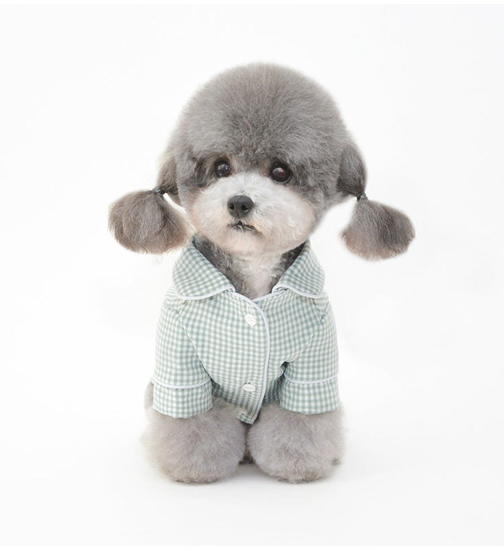 HKM-4107325 Soft Cotton Pajamas for Dogs and Cats - Fashionable Hooded Shirt for Comfortable Wear
