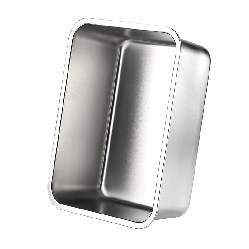 HKM-4108221 Durable Stainless Steel Litter Box - Large Anti-Wear and Anti-Corrosion Design (60x40x20 cm)