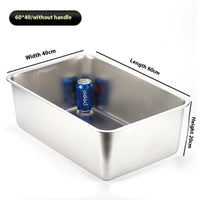 HKM-4108221 Durable Stainless Steel Litter Box - Large Anti-Wear and Anti-Corrosion Design (60x40x20 cm)