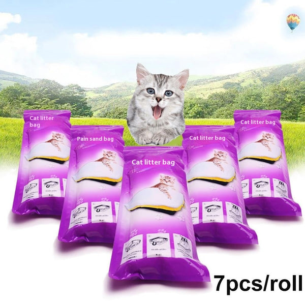 HKM-4108349 Durable Disposable Cat Sandbags with Drawstring ¨C 7 Pieces per Roll, Sizes Small, Medium, Large