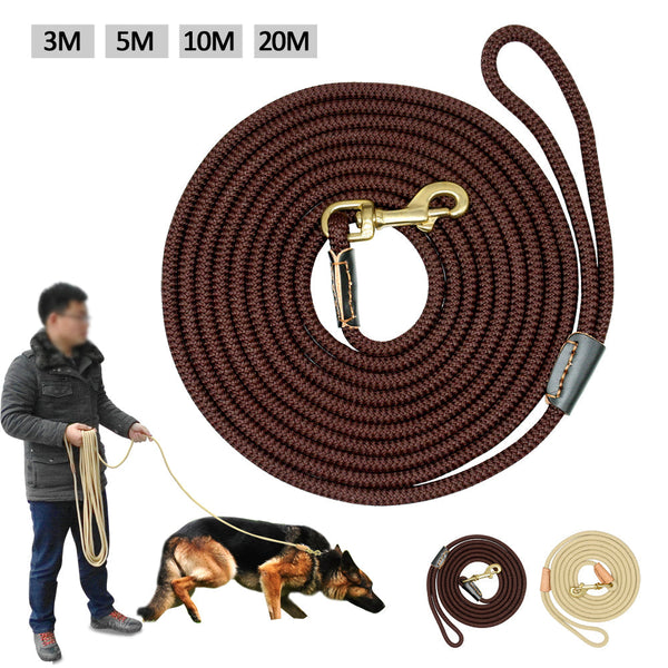 HKM-4112317 Adjustable Dog Training Belt - Available in Beige and Coffee, Lengths from 3m to 20m, 0.8cm Diameter