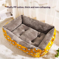 HKM-4112573 Cozy Winter Dog Kennel and All-Season Cat Nest in Yellow and Gray