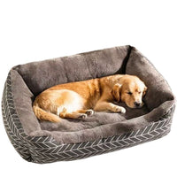 HKM-4112573 Cozy Winter Dog Kennel and All-Season Cat Nest in Yellow and Gray