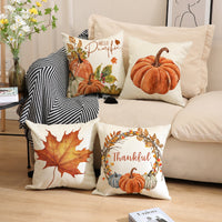 HKM-411347 Thanksgiving Pumpkin Decorative Pillow Cover - 45x45cm Printed Cushion Case