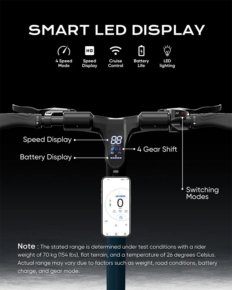 HKM-411475 2800W Foldable Electric Scooter with 10-Inch Tires and Bluetooth Control, Max Load 150kg