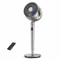 HKM-4115795 120° Omni-directional Oscillating Pedestal Fan, Remote Control, Adjustable Height, 8 Speeds, 40 Inch, Silver