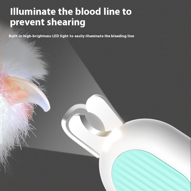 HKM-4116285 Pet LED Cat Nail Scissors - Comfortable Grip, Durable ABS/ Stainless Steel, 15cm & Mini 10cm Options