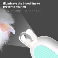 HKM-4116285 Pet LED Cat Nail Scissors - Comfortable Grip, Durable ABS/ Stainless Steel, 15cm & Mini 10cm Options