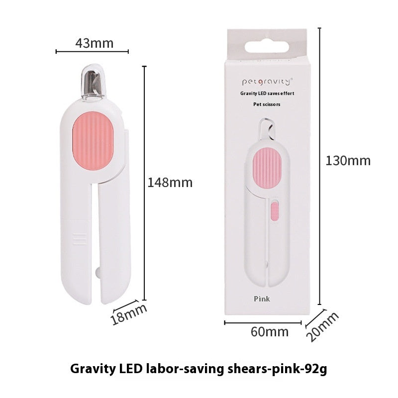 HKM-4116285 Pet LED Cat Nail Scissors - Comfortable Grip, Durable ABS/ Stainless Steel, 15cm & Mini 10cm Options