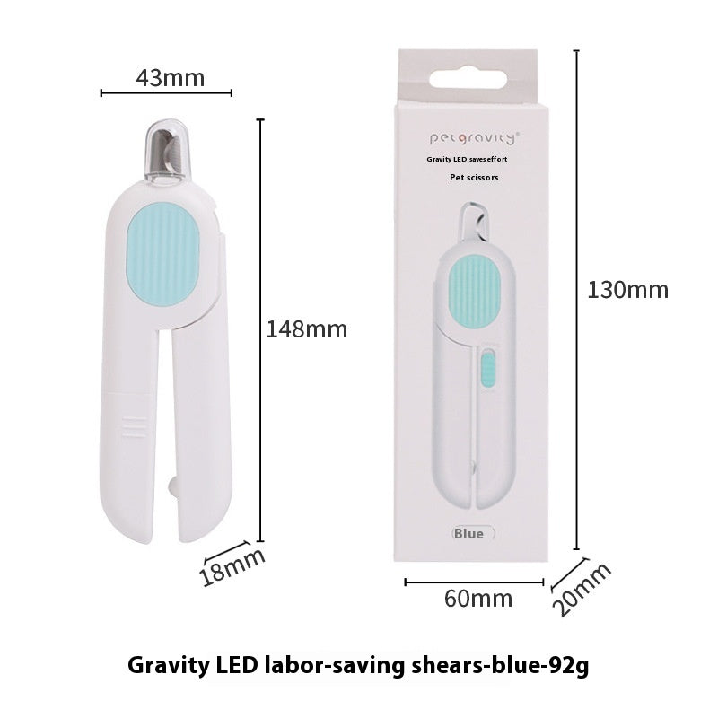 HKM-4116285 Pet LED Cat Nail Scissors - Comfortable Grip, Durable ABS/ Stainless Steel, 15cm & Mini 10cm Options