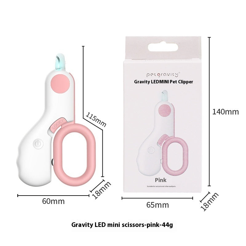 HKM-4116285 Pet LED Cat Nail Scissors - Comfortable Grip, Durable ABS/ Stainless Steel, 15cm & Mini 10cm Options